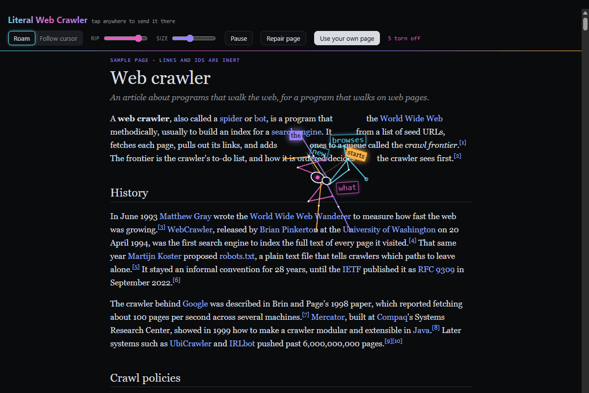 Literal Web Crawler · 可视化爬虫